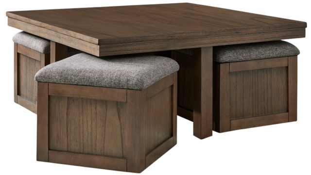 Signature Design by Ashley® Boardernest 5-Piece Brown Coffee Table and Stool Set-2