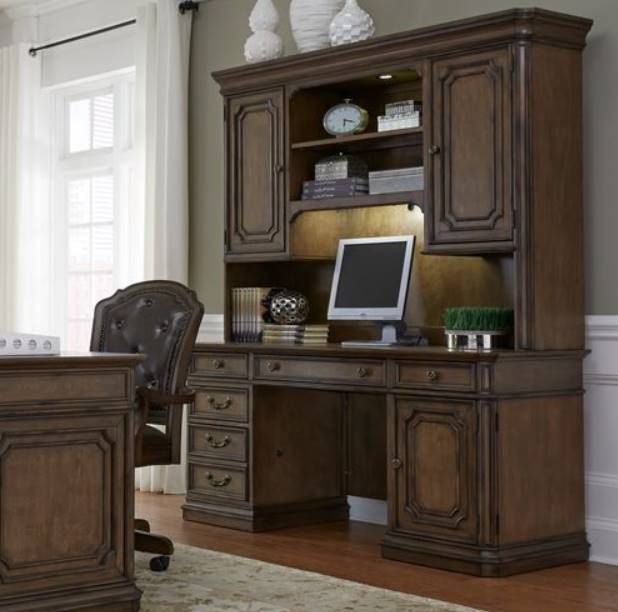 Liberty Furniture Amelia Antique Toffee Junior Executive Credenza Set-1