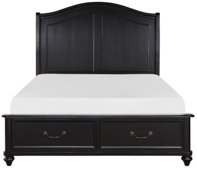 Mazin Furniture Herman Charcoal Brown Eastern King Platform Bed with Footboard Storage-1