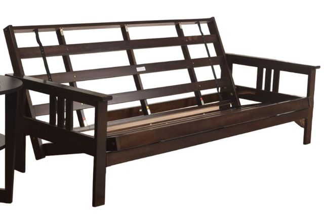 Kodiak Furniture Monterey Suede Navy/Espresso Full Storage Futon with Mattress-1