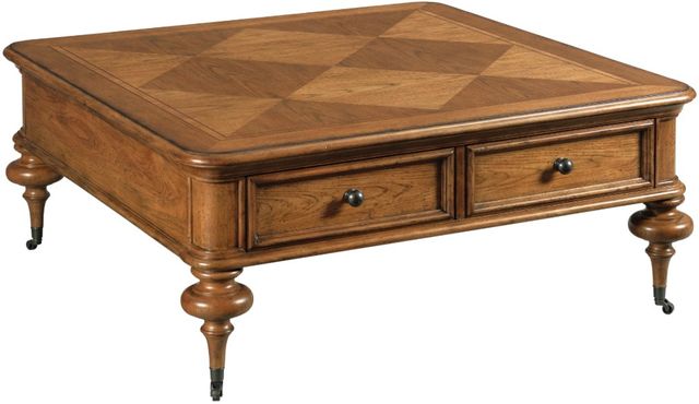 Hammary® Berkshire Pearson Cognac Square Cocktail Table-0