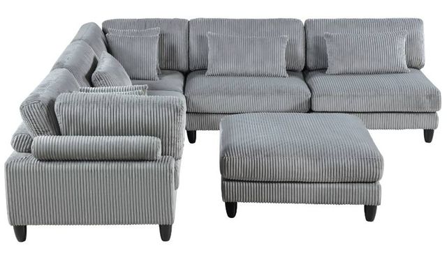 Homelegance® Robstown 6-Piece Gray Modular Sectional with Ottoman-1
