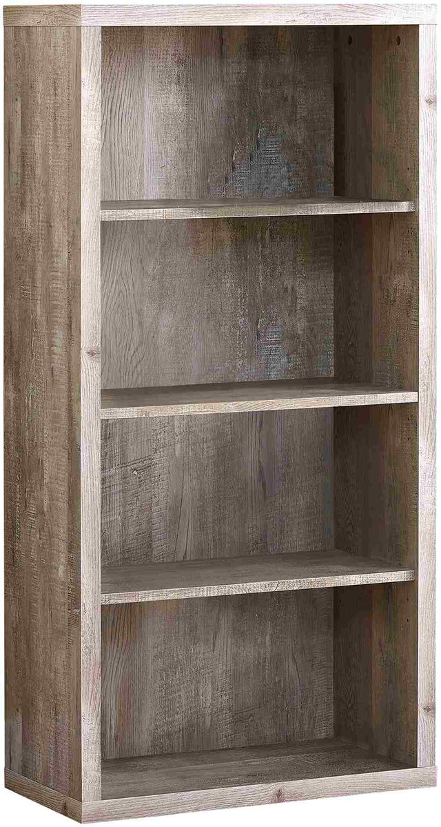 Monarch Specialties Inc. 48" Taupe Reclaimed Wood Look Bookcase-0