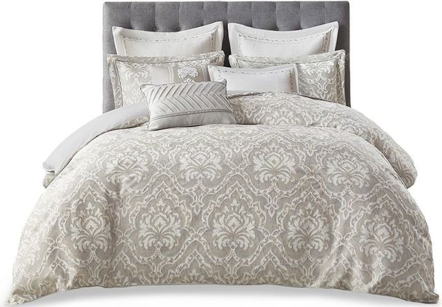 Olliix by Madison Park Signature Manor Grey Queen Comforter Set-0