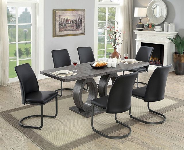 Furniture of America® Saskia Dark Gray Dining Table Furniture Express