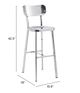 Zuo® Winter Polished Stainless Steel Set of 2 Bar Chair-4