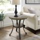Powell® Franklin Gray Side Table with Pewter Frame-1