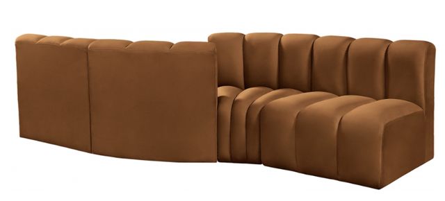 Meridian Furniture Arc 4-Piece Saddle Velvet Sectional-3