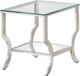 Coaster® Saide Glass Top Chrome Square End Table with Mirrored Shelf-0