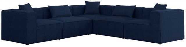 Meridian Furniture Cube 5-Piece Navy Modular Sectional Set-0