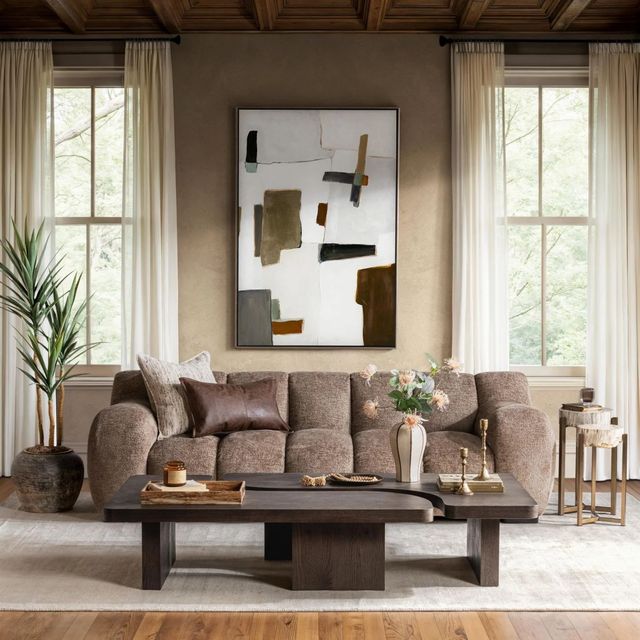 Classic Home Melina 2-Piece Havana Brown 71" Coffee Table-1