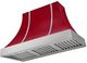 AGA Cascade 48" Piccadilly Red Wall Mounted Range Hood with Brushed Nickel Trim-0