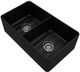 ZLINE Siena 33" Matte Black Farmhouse Double Bowl Quartz Kitchen Sink-0
