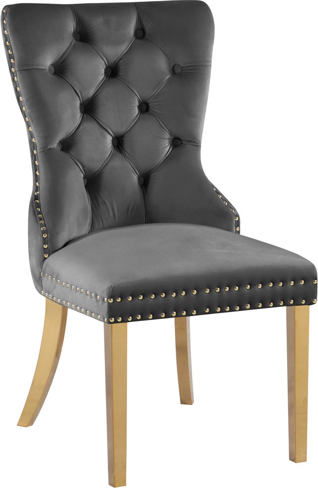 Meridian Furniture Carmen Gray Velvet Dining Chair-0
