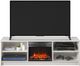 Ameriwood Home Noble Ivory Oak 65" Electric Fireplace Media Console-1