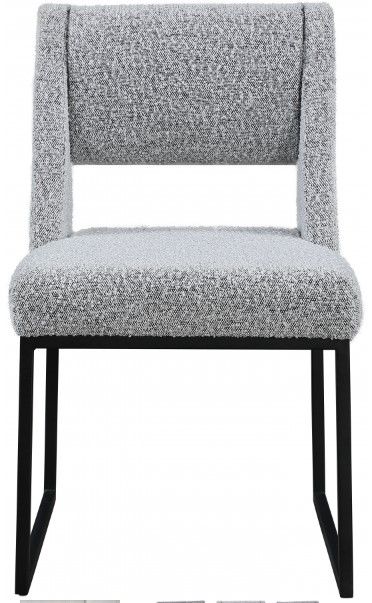 Meridian Furniture Jayce Grey Boucle Upholstered Dining Side Chair-1
