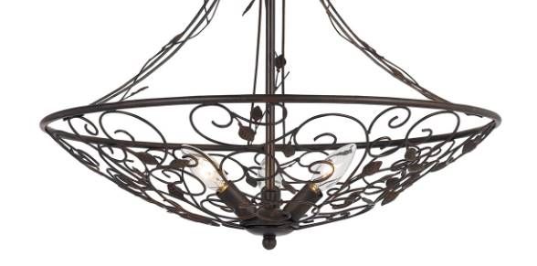 Cal® Lighting & Accessories Varano 3-Light Iron Rust Chandelier-1