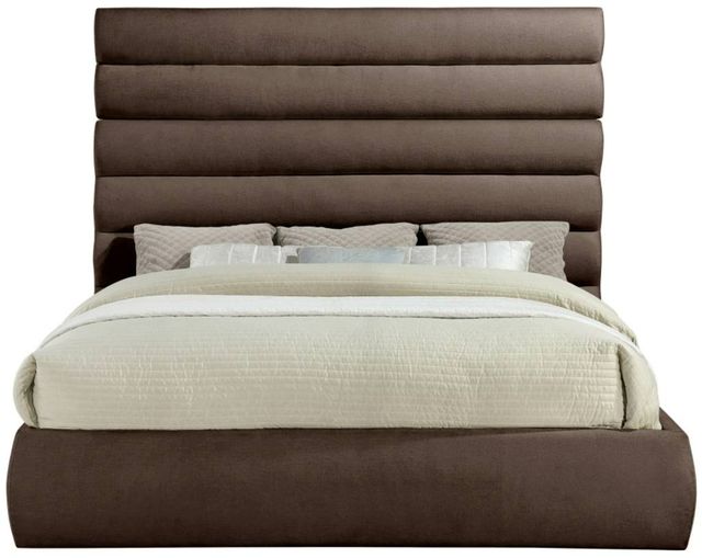 Meridian Furniture Adam Brown 71" King Upholstered Panel Bed-1