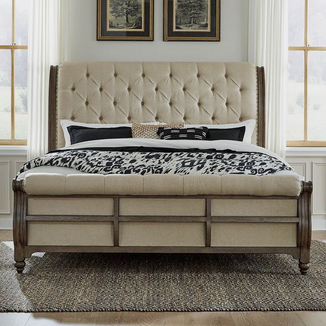 Liberty Furniture Americana Farmhouse Beige/Dusty Taupe California King Sleigh Bed-1