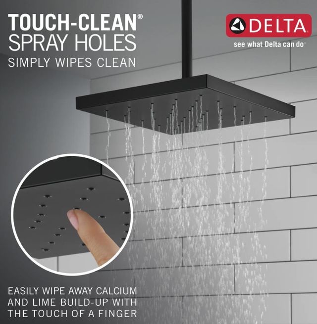 Delta Universal Showering Matte Black 2.5 GPM H2Okinetic® Single-Setting Shower Head with Ultrasoak®-3