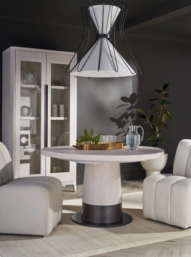 Universal Explore Home™ New Modern Solara Aged Satin Pewter/White Oak Dining Table-1