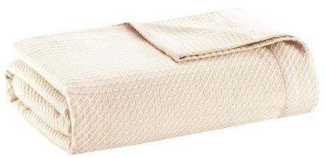 Olliix by Madison Park 100% Certified Egyptian Cotton Ivory King Blanket-0