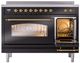 Ilve® Nostalgie II Series 48" Glossy Black Pro Style Induction Range-2