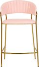 TOV Furniture Padma Set of 2 Blush Vegan Leather Counter Stools-1
