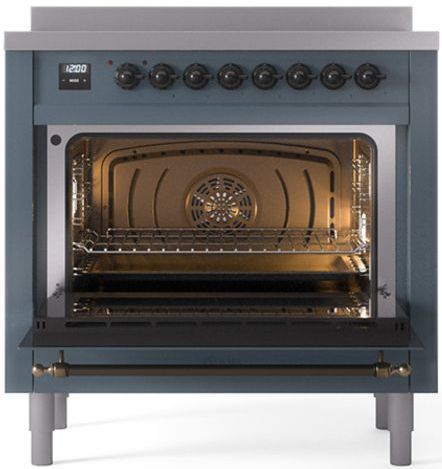 Ilve® Nostalgie II Series 36" Blue Grey Pro Style Induction Range-2