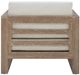 Linon Brinley Beige/Natural Brown Eucalyptus/Fabric Outdoor Arm Chair-5