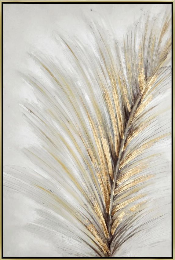 Classy Art Style 2 Hand Painted Textured Canvas with Foil Wall Art -0