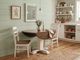 Sunny Designs™ Pasadena Buckskin Top Drop-Leaf Table with Marble White Base-1