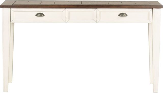 Steve Silver Co. Cayla Dark Oak Sofa Table with Antiqued White Base-2