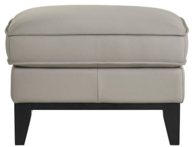 New Classic® Home Furnishings Aaron Leather Mist Gray Ottoman-2