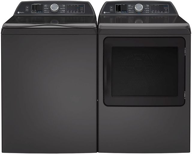 GE Profile™ Diamond Gray Top Load Washer & Electric Dryer Laundry Pair-1