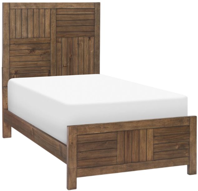 Legacy Kids Teen Summer Camp Brown Twin Youth Panel Bed-0