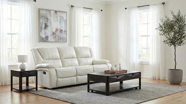 Coaster® Camila White Upholstered Motion Reclining Sofa-2