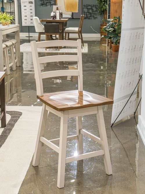 Signature Design by Ashley® Jendanton Antique White/Brown Swivel Bar Stool-1