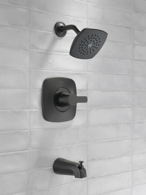 Delta Modern Monitor 14 Series Matte Black Tub and Shower Trim-4
