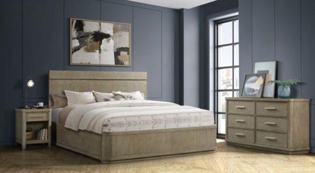 Riverside Furniture Pasadena Casual Taupe King Panel Bed-3