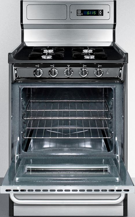 Summit® 24" Stainless Steel Open Burner Freestanding Gas Range-2
