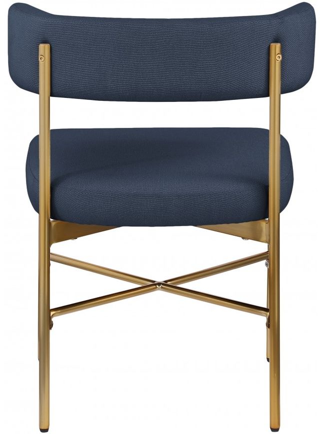Meridian Furniture Rivage Navy/Brushed Gold Upholstered Dining Side Chair-3
