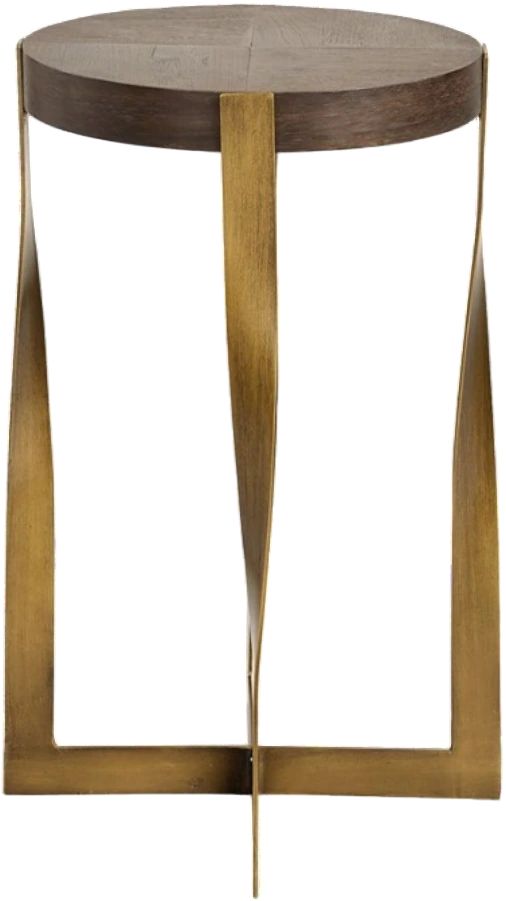 Uttermost® Drew Dark Chocolate End Table with Brass Base-3