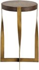 Uttermost® Drew Dark Chocolate End Table with Brass Base-3