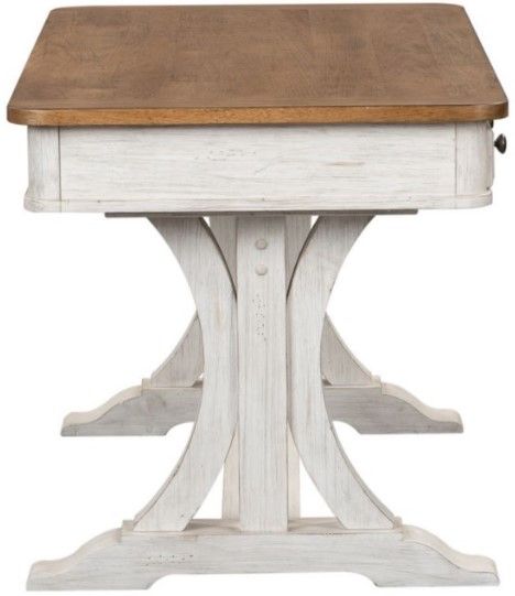 Liberty Furniture Farmhouse Reimagined Antique White/Chestnut Writing Desk-3