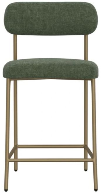 International Furniture Direct Seating Gold/Olive Upholstered Bar Stool-2