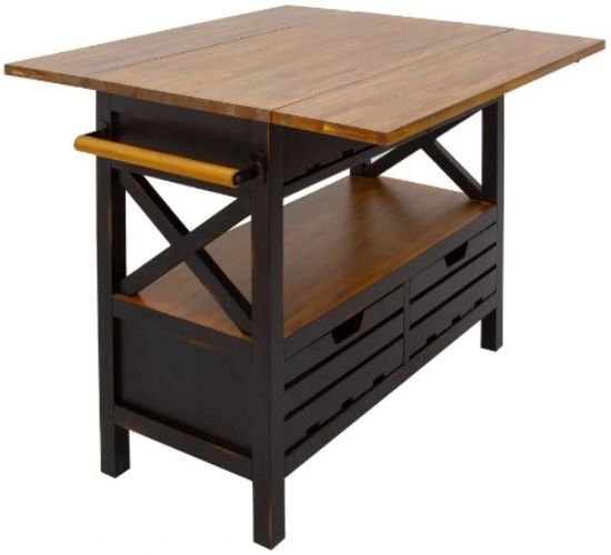 YHD Cassidy Black Kitchen Island-0
