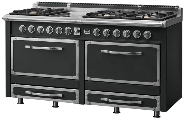 Viking® Tuscany 66” Antique Bronze Pro Style Dual Fuel Range with Griddle-2