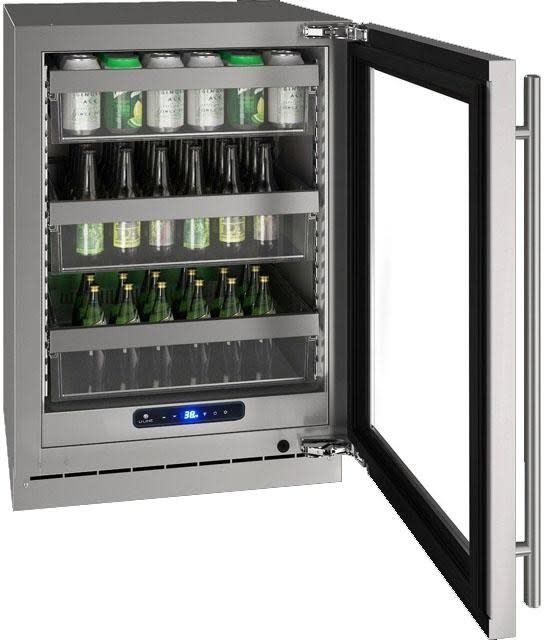U-Line® 5 Class 24" Stainless Frame Beverage Center-2