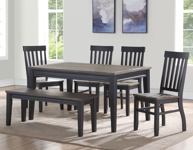 Steve Silver Co. Raven Noir Driftwood Dining Table with Ebony Base-3